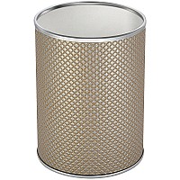 Ведро для мусора Geralis M-RBH-B Ромб Бежевое темное, кант Хром, 3 л