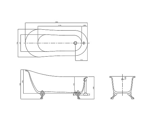 Акриловая ванна Azario Cardiff 170х76 CAR17076 без гидромассажа