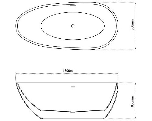 Акриловая ванна Grossman Fly 170х80 GR-1102 без гидромассажа