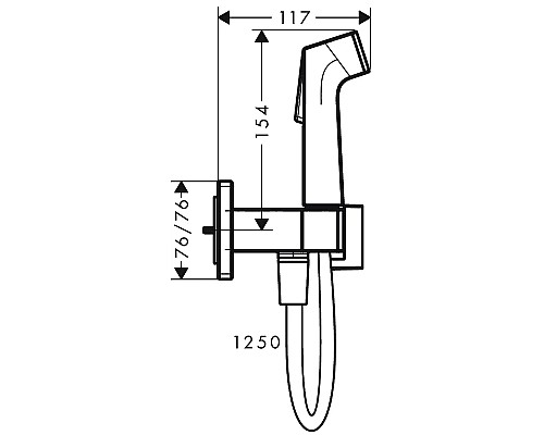 Гигиенический душ со смесителем Hansgrohe Bidette E 1jet  29233140 Шлифованная бронза