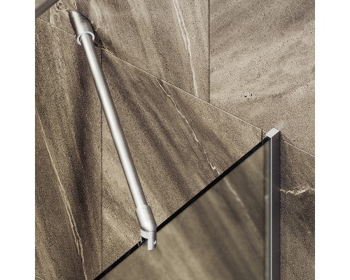 Шторка на ванну Maybah Glass MGV-95-5у 900x1400 в узком профиле Хром матовый стекло сатиновое