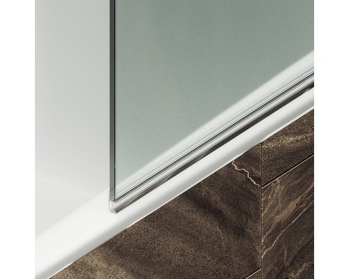 Шторка на ванну Maybah Glass MGV-605-5 400x1400 поворотная на монопетле Хром матовый стекло сатиновое