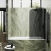 Шторка на ванну Maybah Glass 500x1400 поворотная на монопетле Черный стекло графитовое матовое