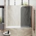 Шторка на ванну Maybah Glass 500x1400 поворотная на монопетле Бронза стекло графитовое матовое