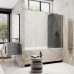 Шторка на ванну Maybah Glass 500x1400 поворотная на монопетле Бронза стекло графитовое матовое