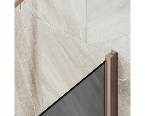 Шторка на ванну Maybah Glass 500x1400 поворотная на монопетле Бронза стекло графитовое матовое