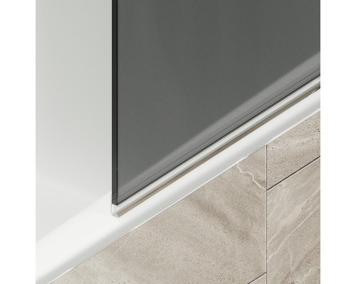 Шторка на ванну Maybah Glass 500x1400 поворотная на монопетле Бронза стекло графитовое матовое