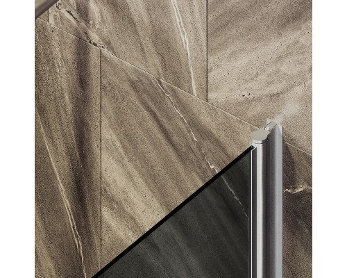 Шторка на ванну Maybah Glass MGV-623-5 800x1400 поворотная на монопетле Хром матовый стекло графитовое