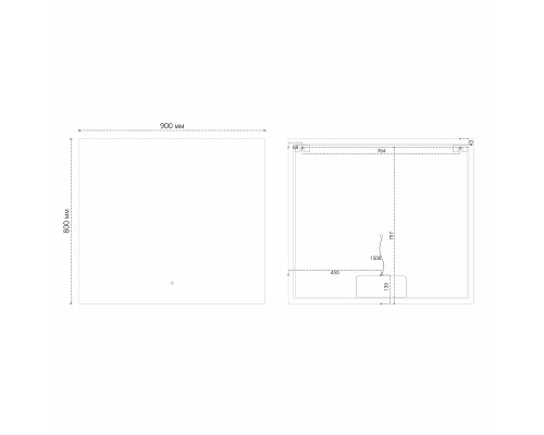 Зеркало Grossman Pragma-норма 90 189080 с подсветкой с сенсорным выключателем и подогревом