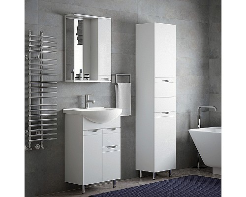 Шкаф пенал Corozo Лея 40 Z2 SD-00000099 с бельевой корзиной Белый