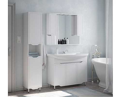 Зеркало со шкафом Corozo Мирра 105/С SD-00001545 с подсветкой Белое с механическим выключателем Зеркало со шкафом Corozo Мирра 105/С SD-00001545 с подсветкой Белое с механическим выключателем