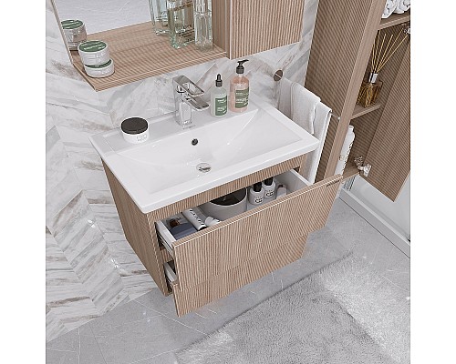 Тумба под раковину Grossman Юнит 70 2070131 подвесная Кадена вуд