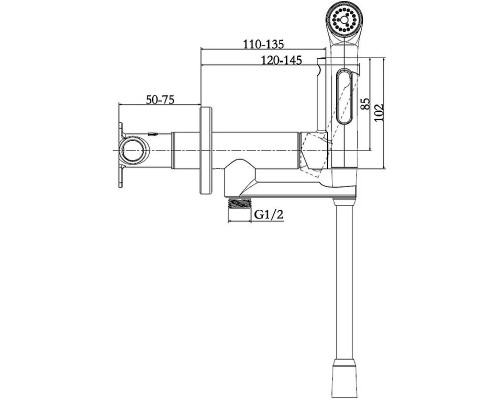 Гигиенический душ со смесителем Jacob Delafon Elate 2.0 E28317-BL Черный матовый
