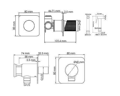 Гигиенический душ со смесителем WasserKRAFT Mosel A4651.271.057.136 Хром