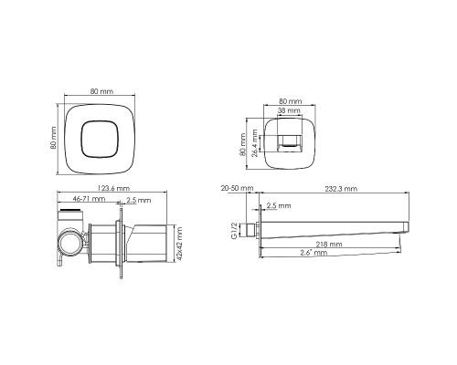 Смеситель для раковины WasserKRAFT Nuthe A9151.315 Черный матовый