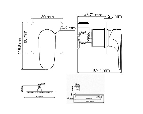 Душевая система WasserKRAFT Neckar A2151.183.208 Золото глянцевое