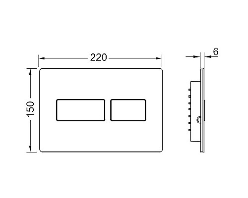 Клавиша смыва Tece Solid 9240416 Черная матовая
