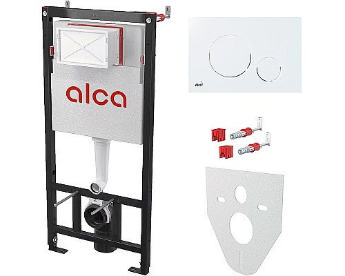 Инсталляция Alcaplast AM101/1120-4:1 RU M670-0001 для унитаза с Белой клавишей смыва