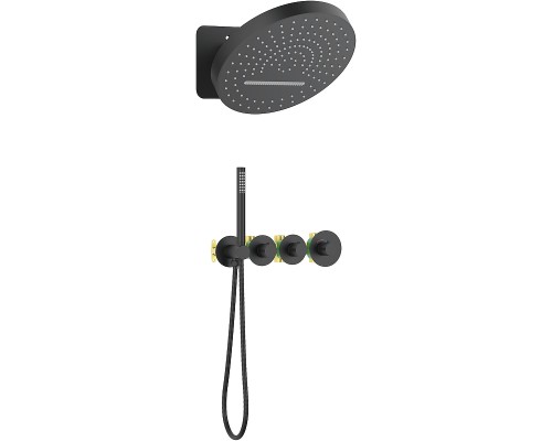 Душевая система Timo Saona SX-2329/03SM с термостатом Черная матовая