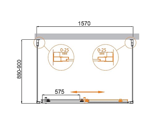 Душевой уголок Cezares Molveno 160x90 MOLVENO-AH-12-160/90-C-Cr-IV профиль Хром стекло прозрачное