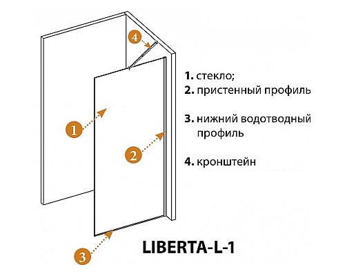 Душевая перегородка Cezares Liberta 70 LIBERTA-L-1-TB-70-C-NERO профиль Черный матовый стекло прозрачное Душевая перегородка Cezares Liberta 70 LIBERTA-L-1-TB-70-C-NERO профиль Черный матовый стекло прозрачное