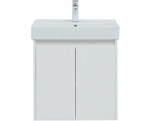 Тумба с раковиной Aquanet Nova Lite 60 302523 подвесная Белый глянец