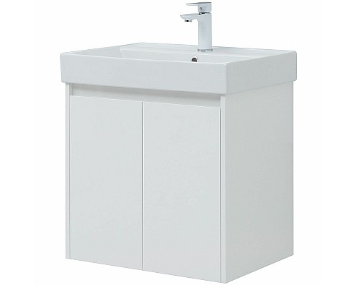 Тумба с раковиной Aquanet Nova Lite 60 302523 подвесная Белый глянец
