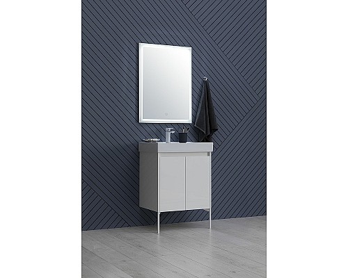 Тумба с раковиной Aquanet Nova Lite 60 302523 подвесная Белый глянец