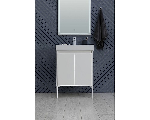 Тумба с раковиной Aquanet Nova Lite 60 302523 подвесная Белый глянец