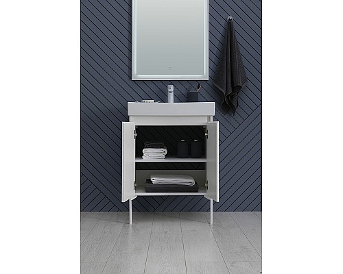 Тумба с раковиной Aquanet Nova Lite 60 302523 подвесная Белый глянец