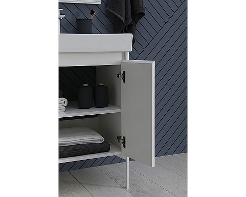 Тумба с раковиной Aquanet Nova Lite 60 302523 подвесная Белый глянец