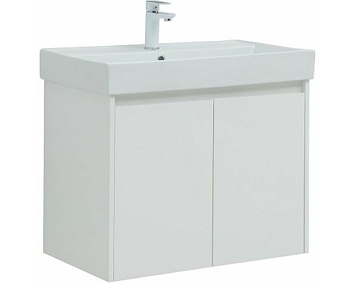 Тумба с раковиной Aquanet Nova Lite 75 302526 подвесная Белый глянец Тумба с раковиной Aquanet Nova Lite 75 302526 подвесная Белый глянец