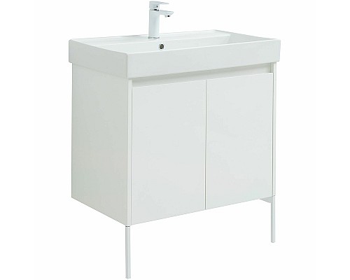 Тумба с раковиной Aquanet Nova Lite 75 302526 подвесная Белый глянец Тумба с раковиной Aquanet Nova Lite 75 302526 подвесная Белый глянец