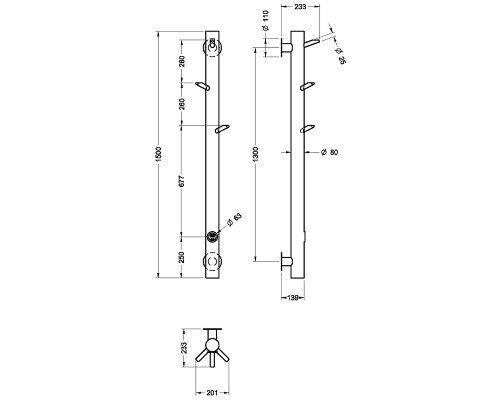 Электрический полотенцесушитель Boheme Uno 724-GM Антрацит