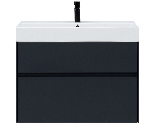 Тумба с раковиной Aquanet Бруклин 85 312889 подвесная Антрацит матовый