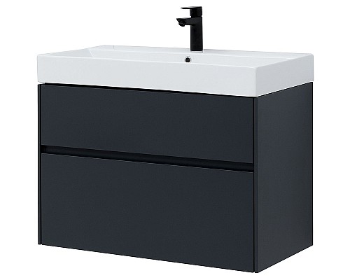 Тумба с раковиной Aquanet Бруклин 85 312889 подвесная Антрацит матовый