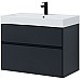 Тумба с раковиной Aquanet Бруклин 85 312889 подвесная Антрацит матовый