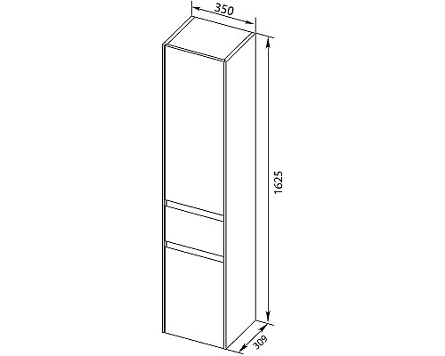 Шкаф пенал Aquanet Бруклин 35 310138 подвесной Антрацит матовый