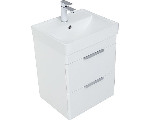 Тумба под раковину Aquanet Ирис new 50 310143 подвесная Белый глянец