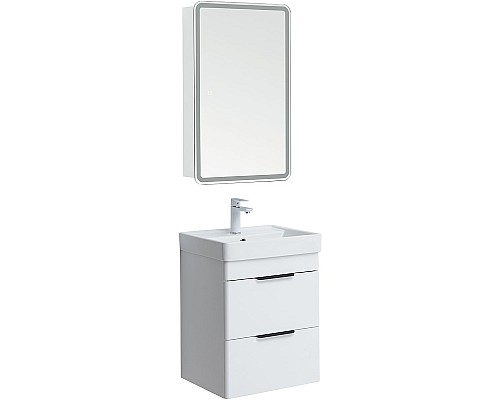 Тумба под раковину Aquanet Ирис new 50 310143 подвесная Белый глянец