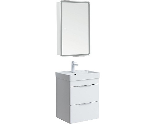 Тумба под раковину Aquanet Ирис new 50 310143 подвесная Белый глянец