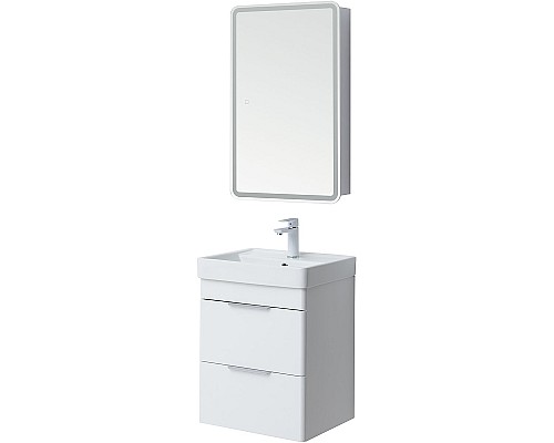 Тумба под раковину Aquanet Ирис new 50 310143 подвесная Белый глянец