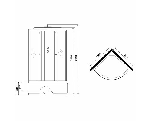 Душевая кабина Niagara Eco 100x100 без гидромассажа