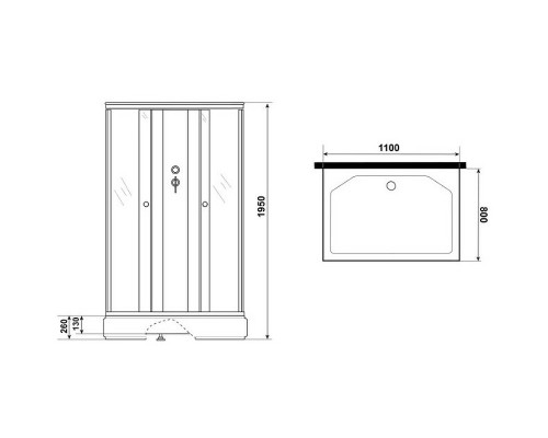 Душевая кабина Niagara Promo 110x80 без гидромассажа