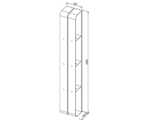 Металлическая полка Aquanet Магнум H 15х100 326460 Белая матовая