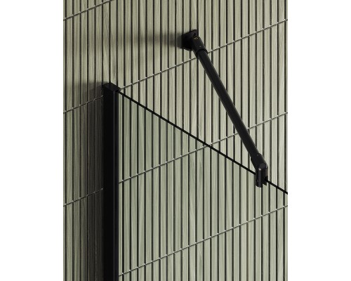 Душевая перегородка Maybah Glass MGD-677-6ш 1090x1950 в широком профиле Черный стекло прозрачное