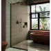 Душевая перегородка Maybah Glass 1090x1950 в узком профиле Черный стекло бронзовое матовое