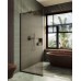 Душевая перегородка Maybah Glass 1090x1950 в узком профиле Черный стекло бронзовое матовое