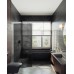 Душевая перегородка Maybah Glass 1090x1950 в узком профиле Хром матовый стекло графитовое матовое