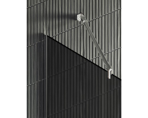 Душевая перегородка Maybah Glass 1090x1950 в узком профиле Хром матовый стекло графитовое матовое
